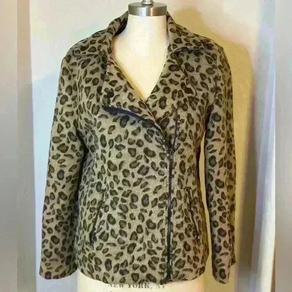 Umgee‎ Black Brown Leopard Winter Jacket Sz S